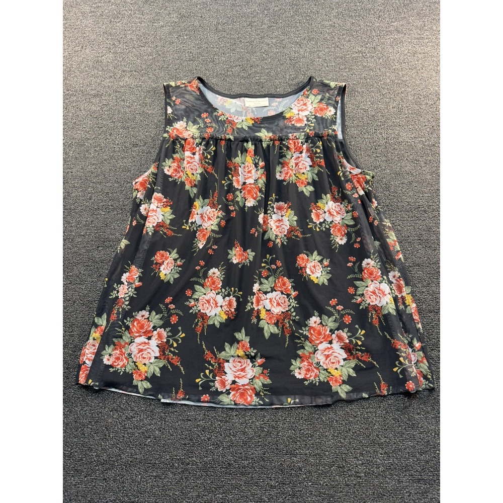 Bobbie Brooks Women's Floral Sleeveless Blouse XLarge